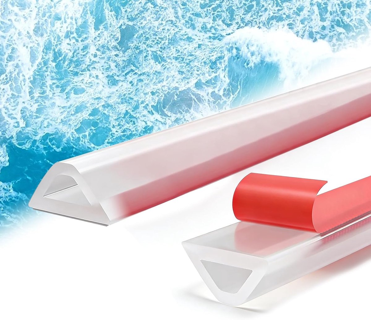 200 cm waterkerende douchestrip zelfklevend, siliconen wasserstopper douchevloer, transparant douchescherm, rolstoeldouchestrip voor keuken en badkamer, rubberen lip douche, eenvoudige montage
