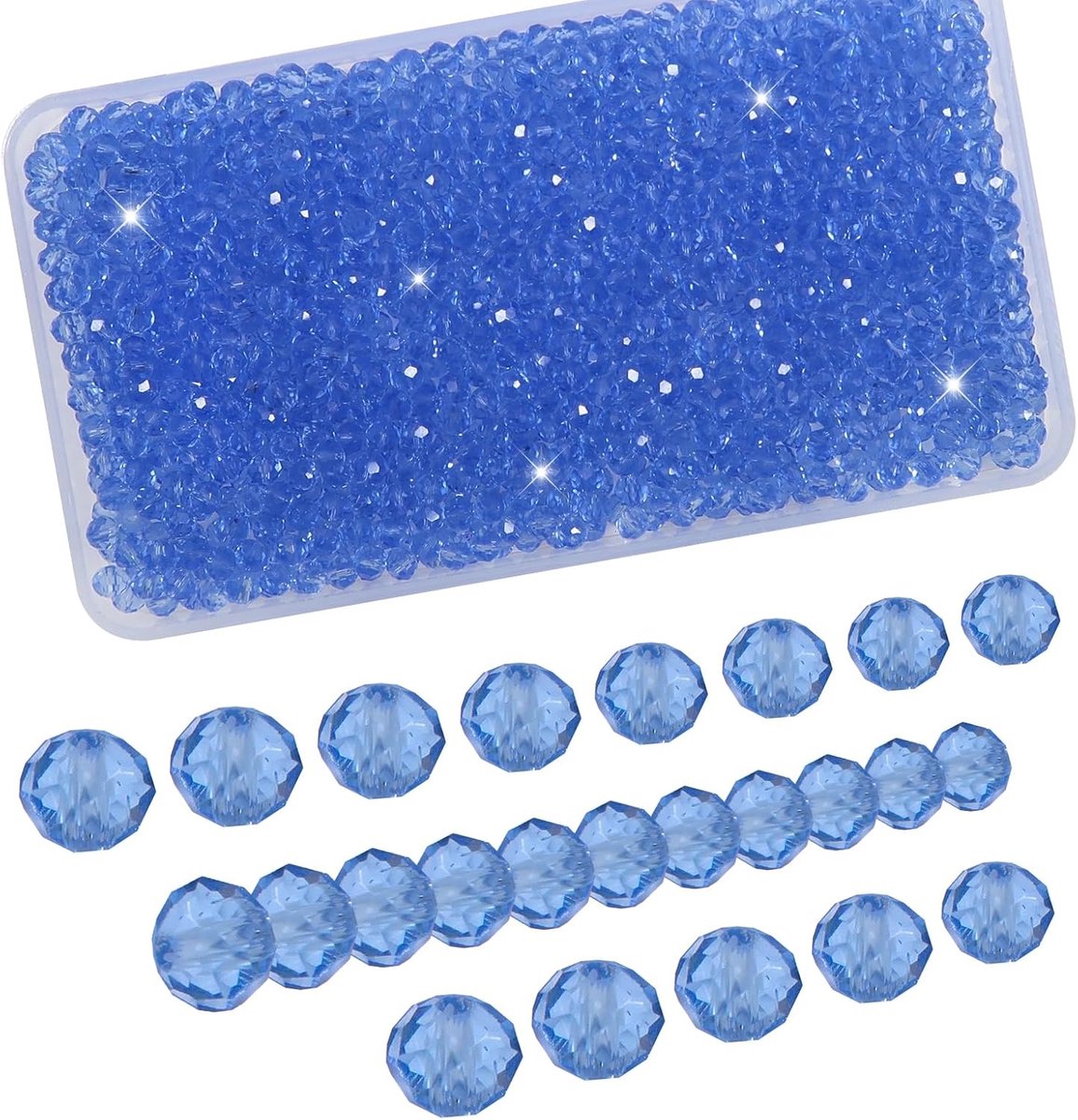 1000 stks Lichtblauwe Kristal Glas Kralen Ronde Facet Spacer Ballen 4mm voor Sieraden Maken DIY Craft Project