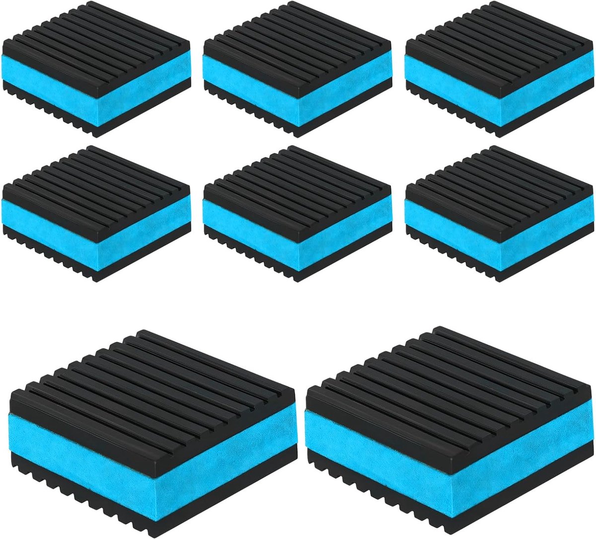 8 stuks rubberen antivibratiepads, 6 x 2 x 18 cm Heavy Duty EVA-isolatiematten verminderen lawaai voorkomen glijden voor luchtcompressor HVAC-wasdroger