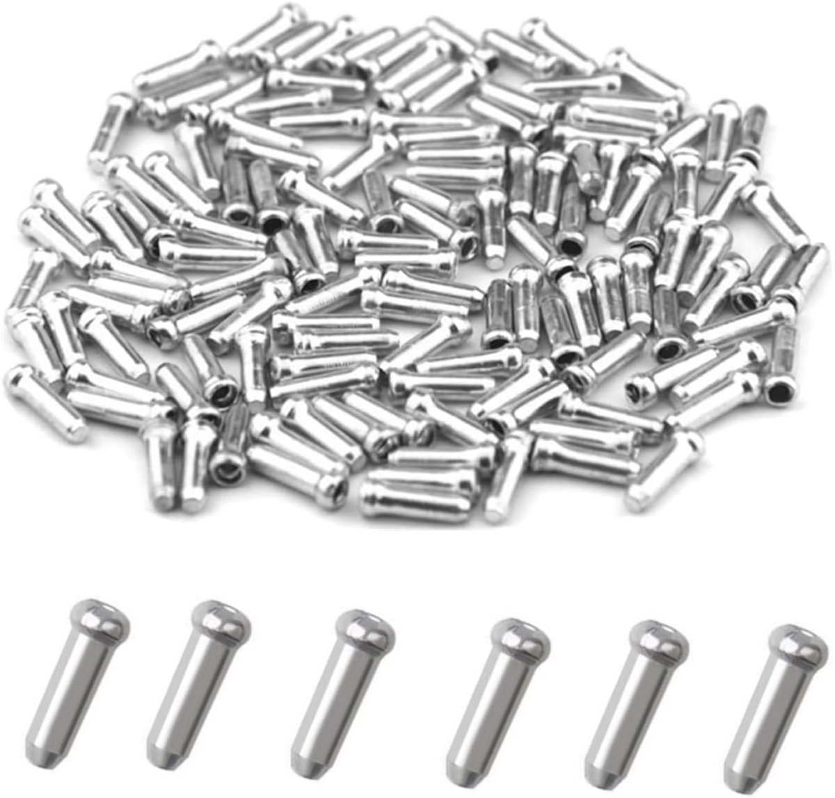 aluminium fietskabel-eindkappen, 100 stuks, kabeleindhulzen, eindkappen remkabel voor fiets, remkabel, schakelkabel