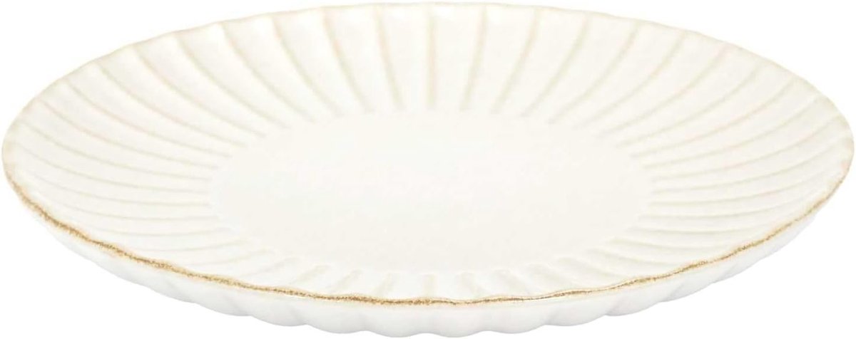 DECO FACTORY, KA0409, Elegant plate D217 cm, refined ribbed design, ideal for all your meals, in timeless beige, perfect for all occasions, size 217 cm, beige color