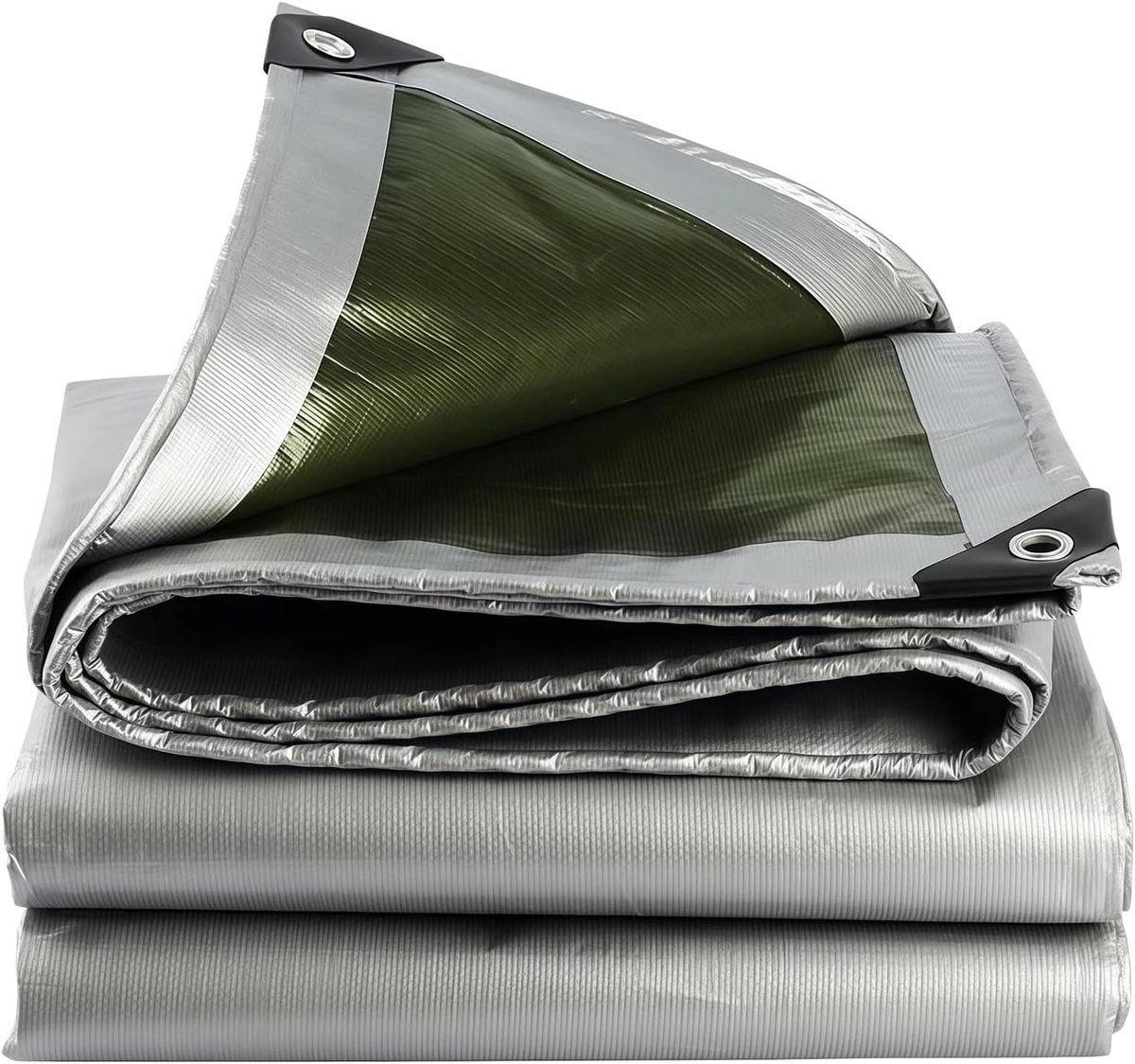 Vrachtwagenzeil met inslagringen, 500 cm lang touw, pvc-zeil, waterdicht, afdekzeil met oogjes, uv-stabiel, scheurvast, voor tuinmeubelen, hout, zwembad, trampoline, auto (300 x 300 cm)