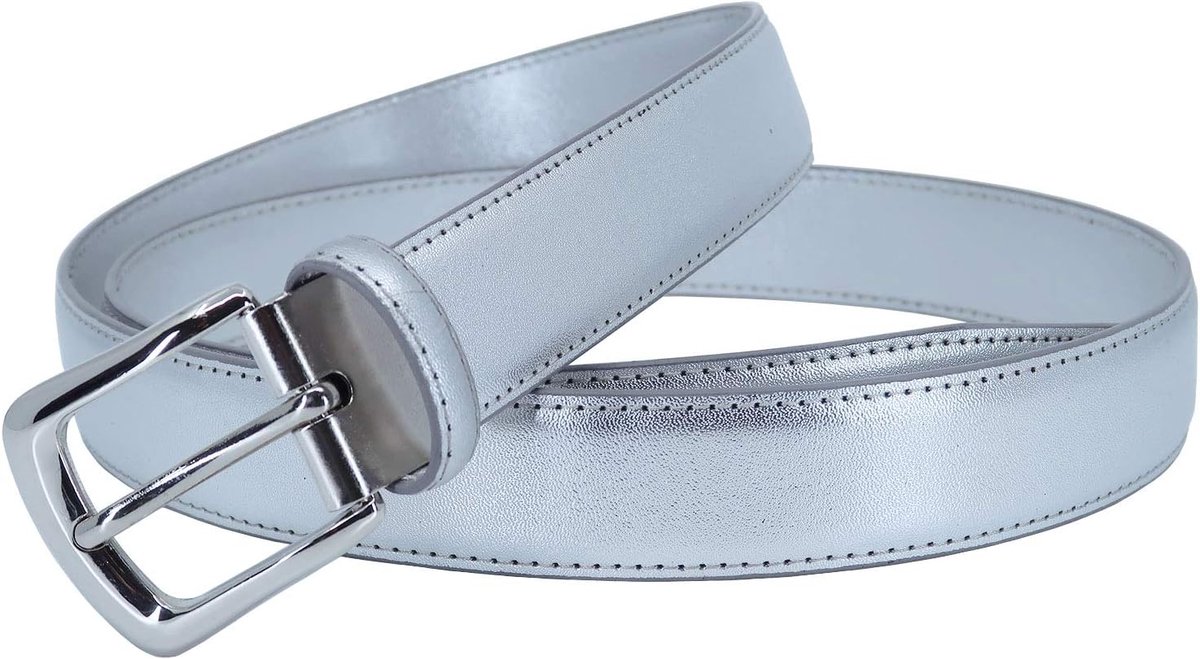 riem 3 cm korst rundleer verstelbare gesp zilveren gesp 120 cm