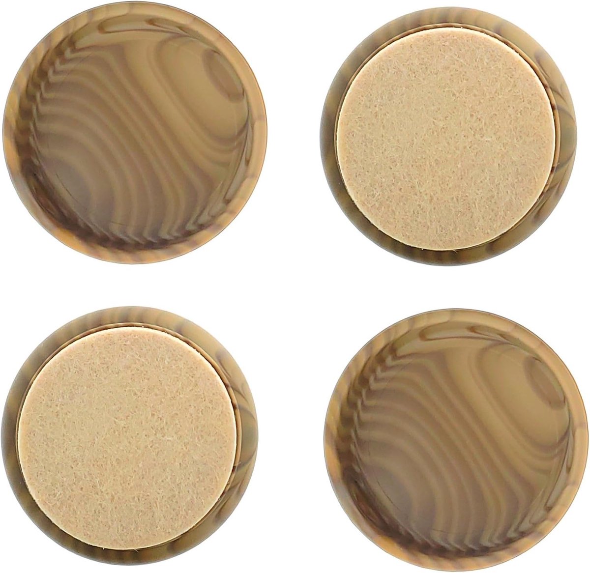 - 4x Vilt Base Castor Cups - Antislip - Bescherm uw vloeren en voorkom dat meubels bewegen of rollen (lichtbruin)