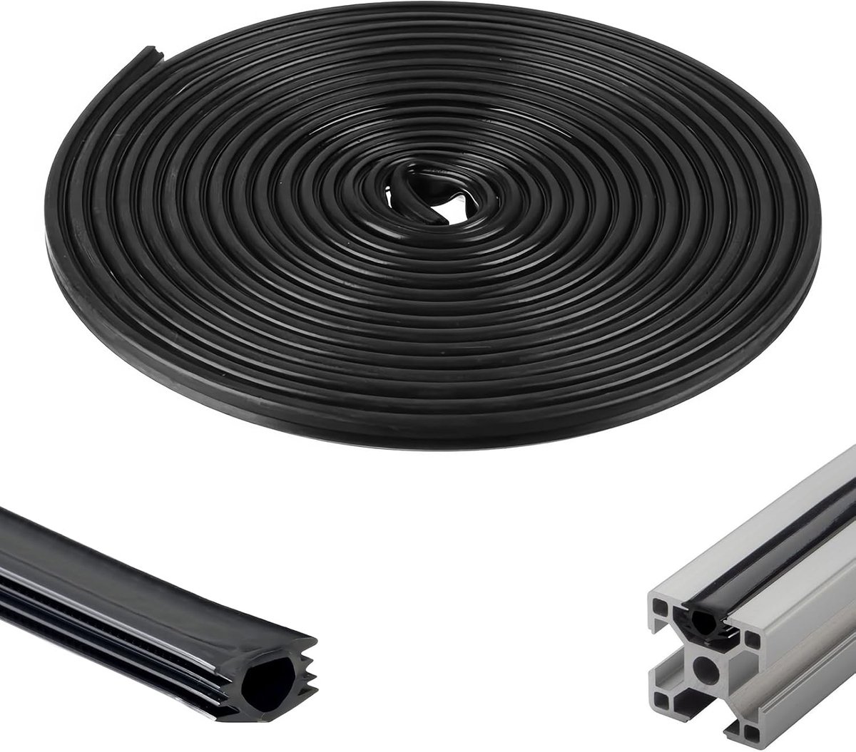 Profielafdichting 10m, 40x40cm, Groef, 8 Accessoires, Zachte PVC-beschermstrip, 3D-printers