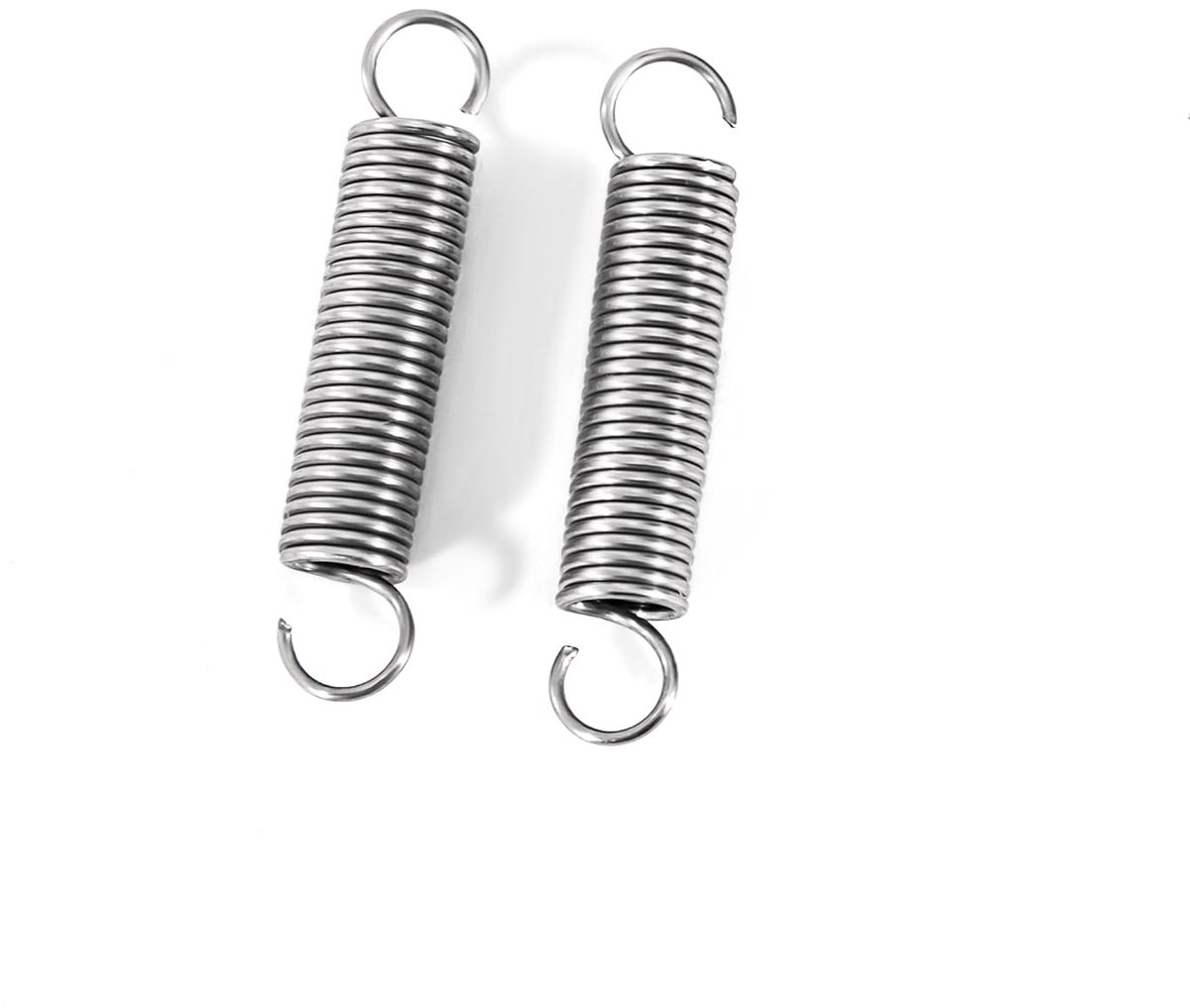 Verlengveren, 15 mm, trekveren met haken, roestvrijstalen veer, buitendiameter 3 mm, draaddiameter 0,35 mm, dikte 0,34 kg, 20 stuks