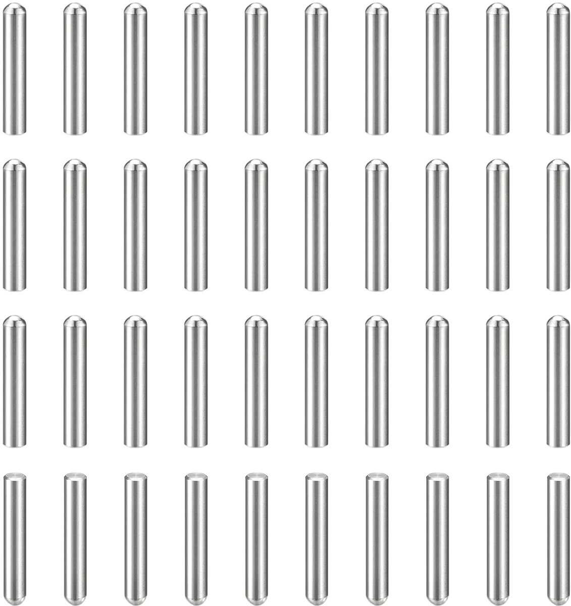 70 stuks cilinderstiften, 2,5 mm x 14 mm metalen pen, 304 roestvrij staal, cilindrische ronde kop, plugpennen paspen voor gereedschapsbouw, machinemontage en apparatuur