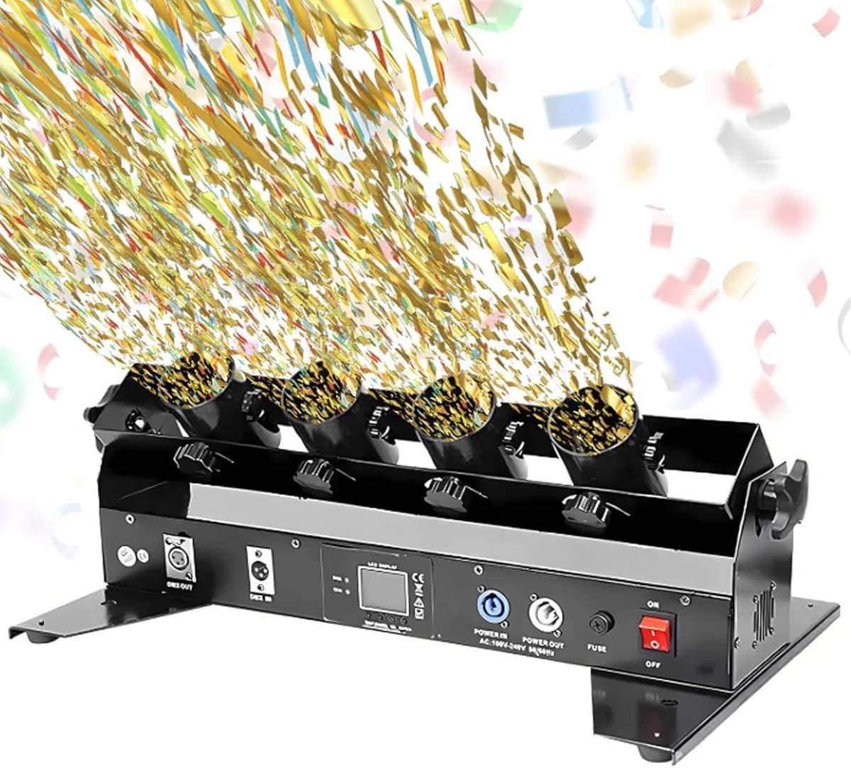 Confetti Launcher Streamer Cannon Confetti Machine DMX Afstandsbediening Elektrisch Papieren Confetti Kanon voor Bruiloft Disco Show Club Podium Feest