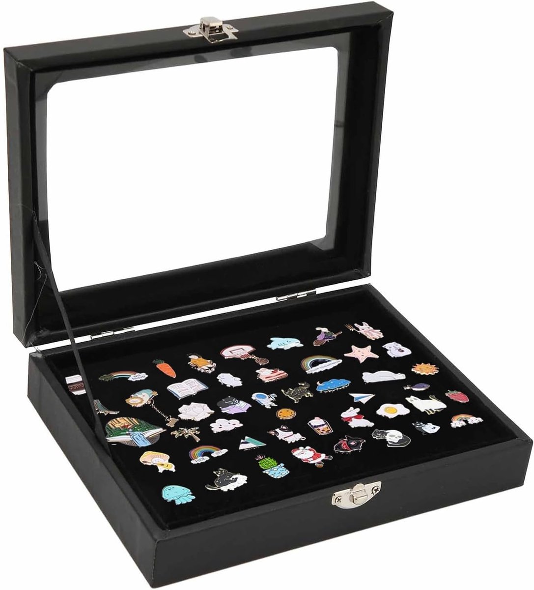 Vitrine, Stofdichte Pin Display Box Kabinet Broche Collectie Vitrine Met Clear Window Badge Clear Display Houder Board Frame(S)