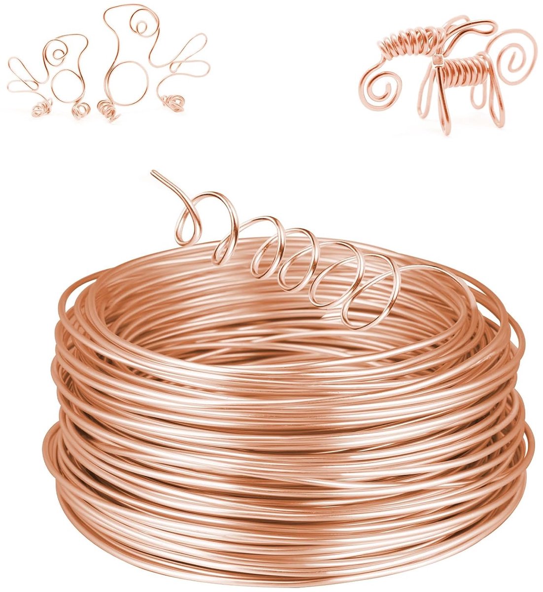 Draad, 2 mm 30 m Buigbare Aluminiumdraad | voor Knutselen, Metaaldraad voor Sieraden maken, Kransen maken, Beeldhouwen, Modelleren - Roségoud
