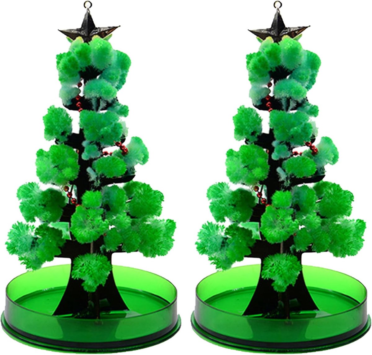 2 stuks mini-kerstboom, magische kerstboom, magische papieren boom, doe-het-zelf kristallen kweken, creatief speelgoed, knutselen, Kerstmis, mini-groeiende kerstboomdecoratie