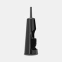 Brosse toilette Brabantia noire avec porte-balai ouvert, vue latérale.