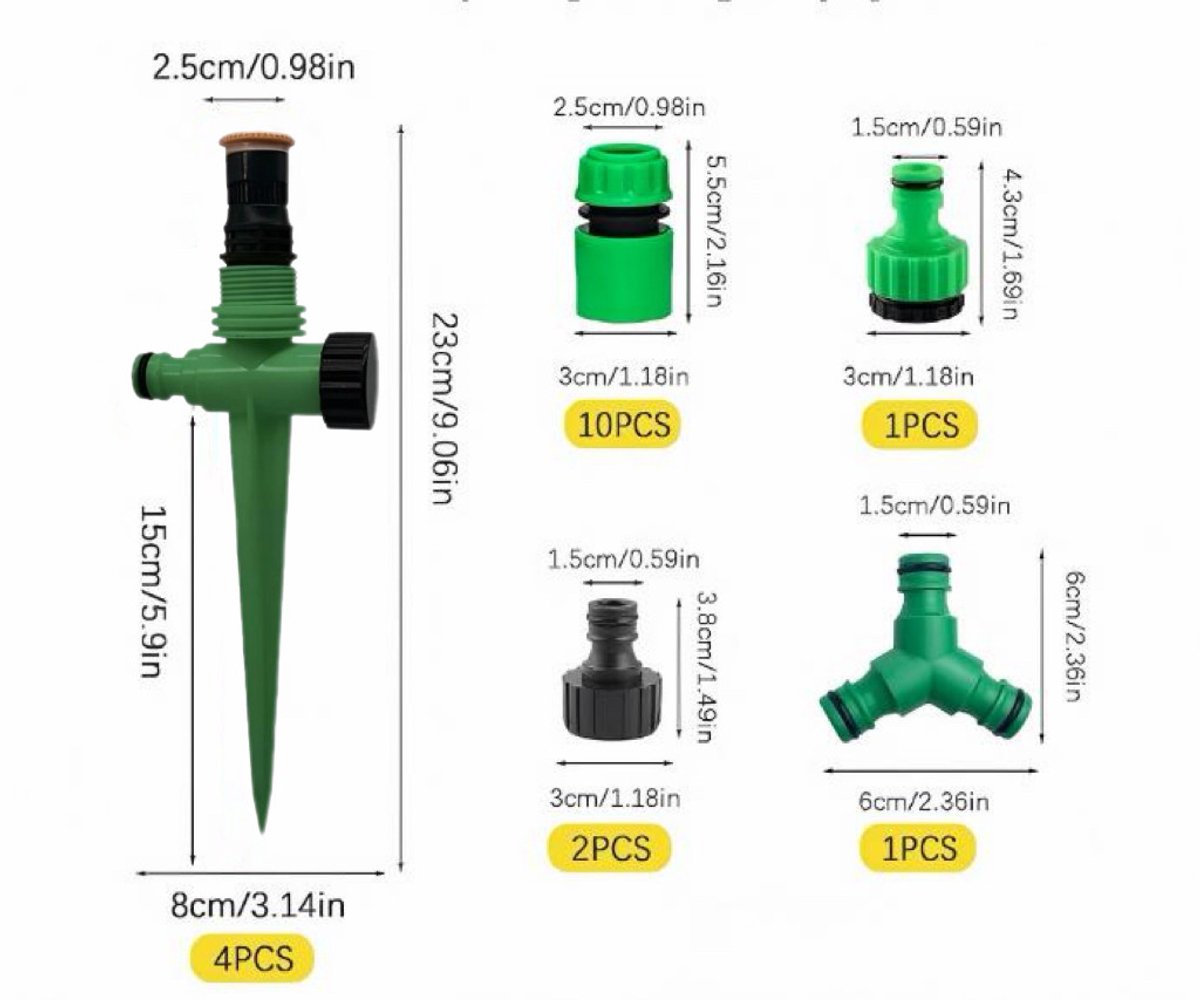 Tuinsproeiers, automatische tuinbewateringssystemen, grondsproeikoppen voor 360° gazonbewatering | Multifunctionele verstelbare tuinsproeiers, automatische gazonbewateringssproeiers,Set 3