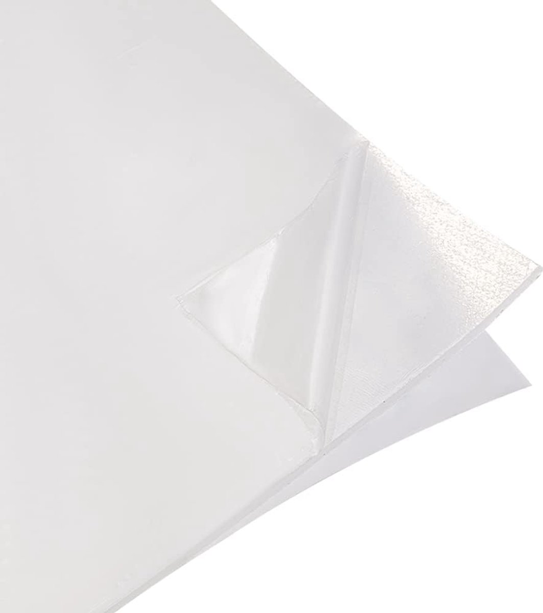 1 mm dikke zachte siliconenrubberen plaatplaat, 25 x 25 cm witte zelfklevende siliconenplaat voor pakkingen DIY materiaal, ondersteuningen, nivelleren, afdichting, bumpers, slijtage, vloeren