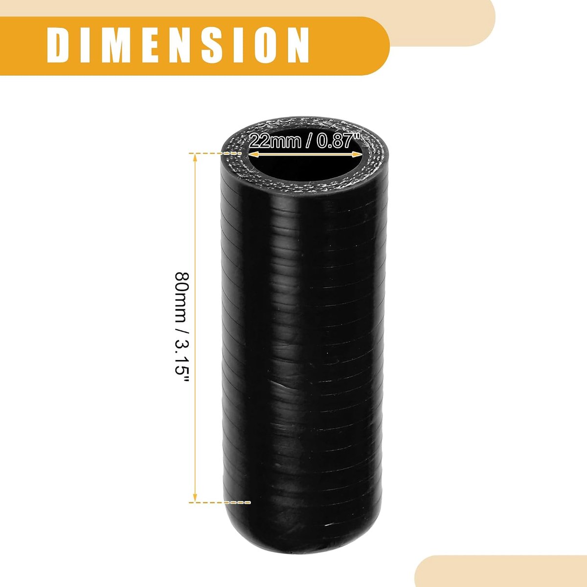 1 set 22 mm 0,87 inch ID, siliconen slangkap, aanzuig-vacuümslang-eindstop met klem, auto voor koelvloeistof-verwarmingsomleiding, vacuüm-wateraansluiting, siliconen zwart