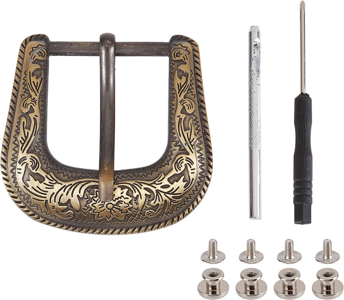 Enkele pin vervangende riemgesp set, vierkante zware enkelpolige riemgesp, vintage metalen vervangende gesp voor lederen riemen