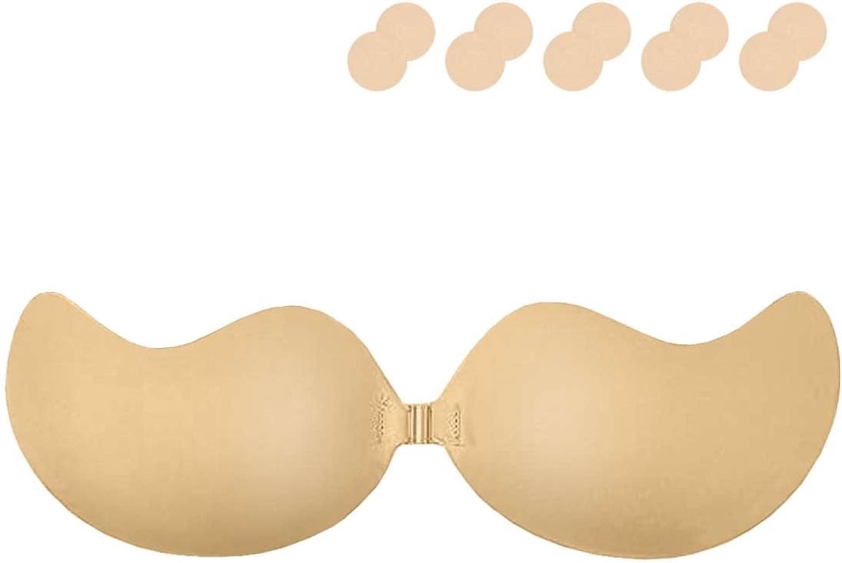 Plakbeha, push-up zonder bandjes, onzichtbare strapless beha, plakbeha om te plakken, rugvrije plakbeha, plakbeha voor dames, grote borstkleefpads voor bruidsjurken en avondjurken