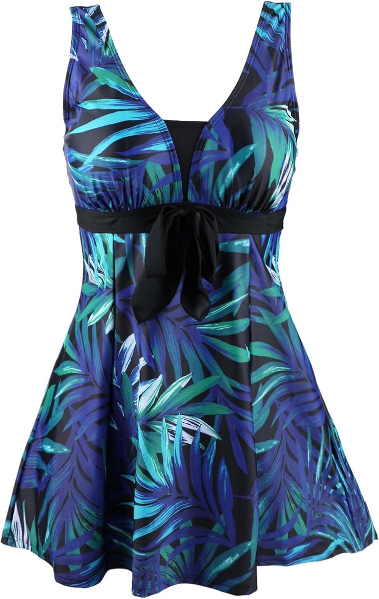 Badpak voor dames, uit 1 stuk, buikcontrole, figuurvormend, grote maat, push-up, gevoerd, elegant