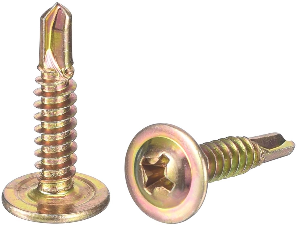 50 stuks #8x3/4" Phillips-kruiskop-zelfboorschroeven, zelfboor-platte kop, hoge sterkte snelboorschroeven, houtschroef voor hout, metaal, kunststof, kleurtanden