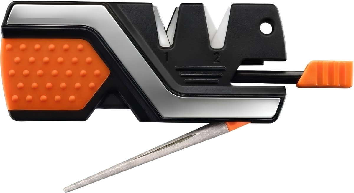 LNMsolutions® Messenslijper - Messen Slijpers - Professionele Messenslijper - Zwart/Oranje - 9cm x 2cm x 4cm
