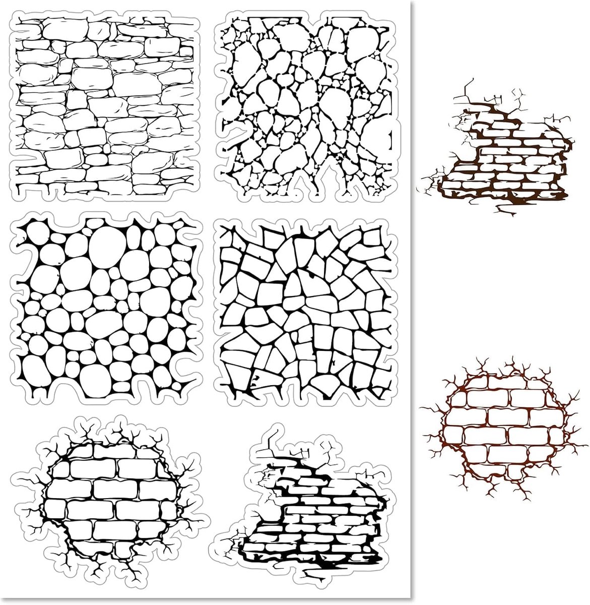 Transparante rubberen bakstenen achtergrond-stempels, herbruikbare vintage retro siliconen stempels voor dagboek, kaart maken, doe-het-zelf scrapbooking, lijsten, albumdecoratie 16 x 10,9 cm