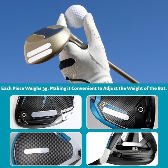Golf Loodband Tape 30 Stuks, 3g, Verhoging van het Gewicht van de Golfclub, voor het Aanpassen van Golfclubs, Putters en Tennisrackets, Zilverkleurig — afbeelding 5