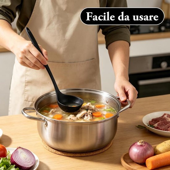 keukengerei, 6-delige set keukengerei, hittebestendig, anti-aanbaklaag, keukengerei van siliconen voor koken, roeren en serveren (zwart) — afbeelding 2