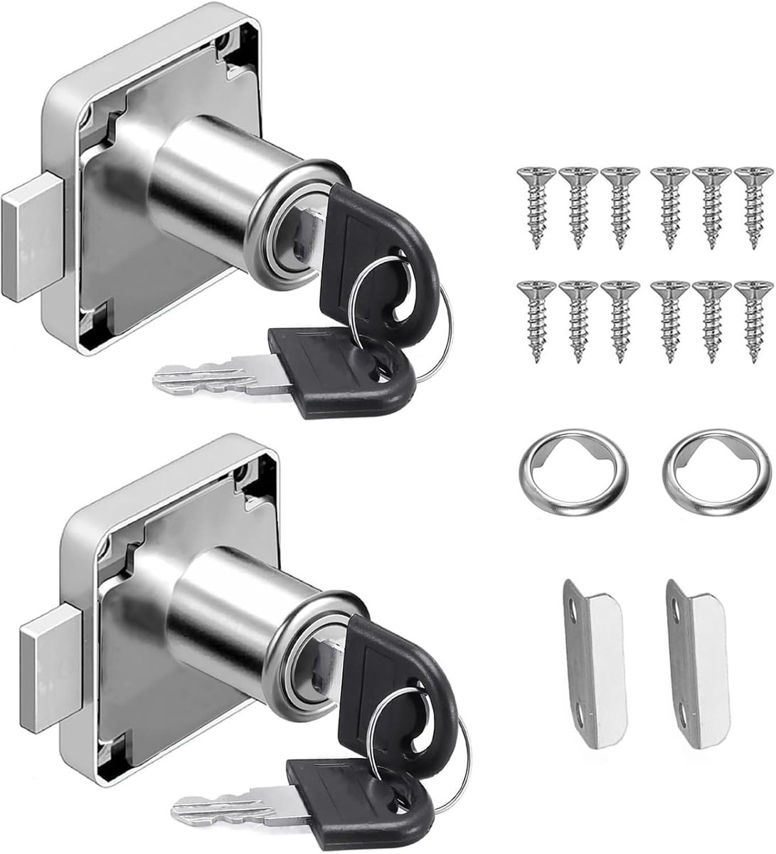 2 sets meubelslot met sleutel 22 mm meubelslot veiligheid kastslot slot slot met sleutel voor laden en kasten