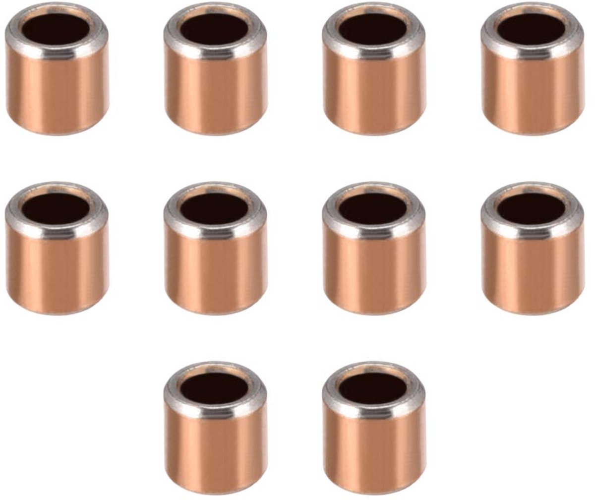 sourcing map Pak van 1 glijlager, 3 mm boring x 5 mm x 5 mm lengte omwikkelde oliebarren, 3 * 5 * 5mm, 10 Pack