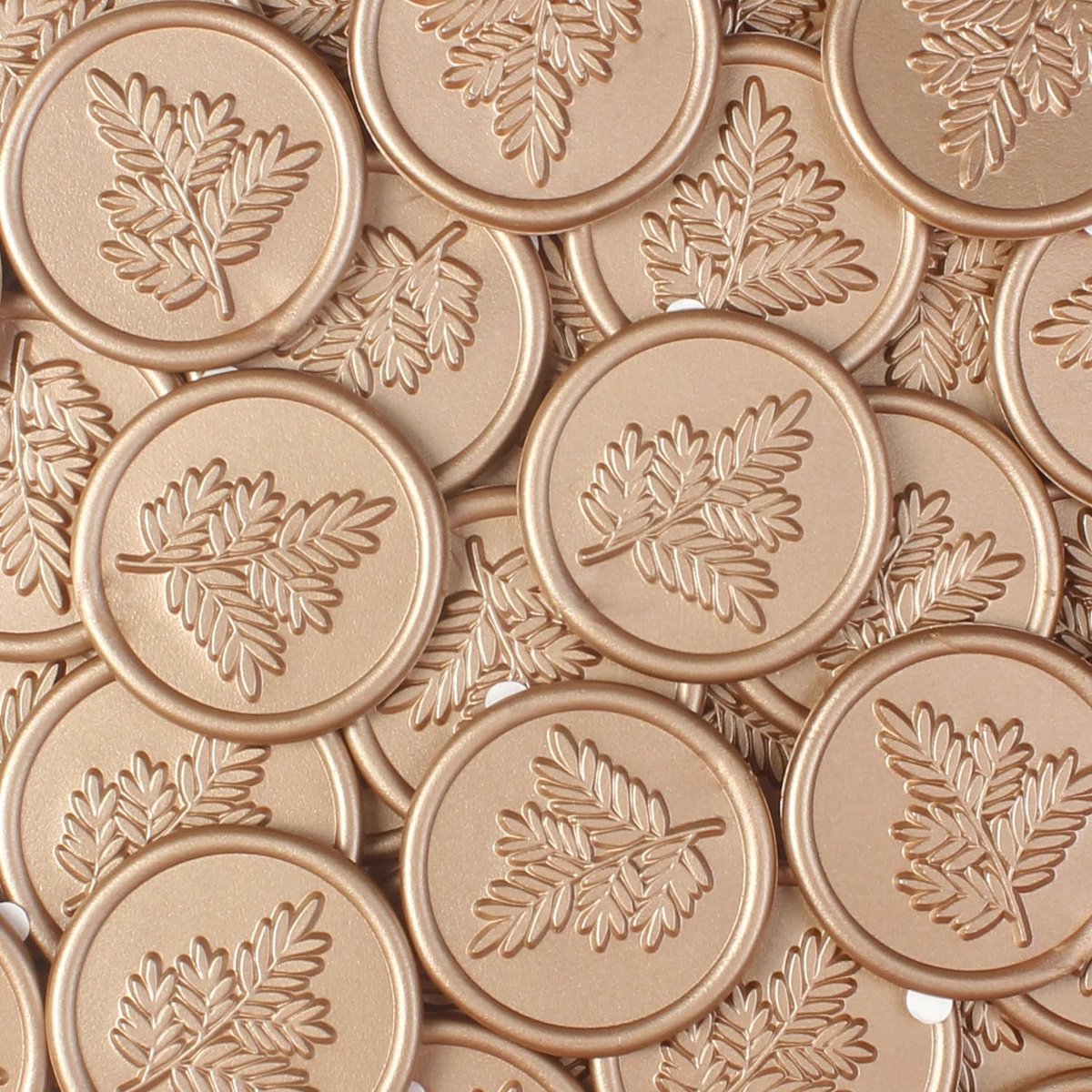 24 Zelfklevende Lakzegels Goud, Olijftak Motief | Perfect voor uitnodigingen, bruiloften, enveloppen, cadeaus en creatieve DIY-projecten.