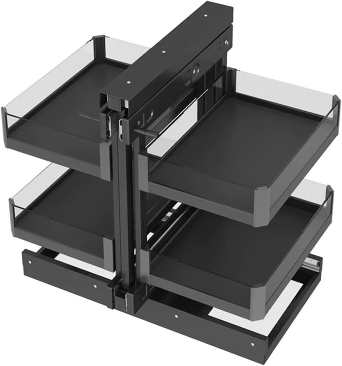Uittrekbare organizer, uittrekbaar met 4 manden, plank uitschuifbare kastorganisator, zware kast, keukenkastorganizer 900