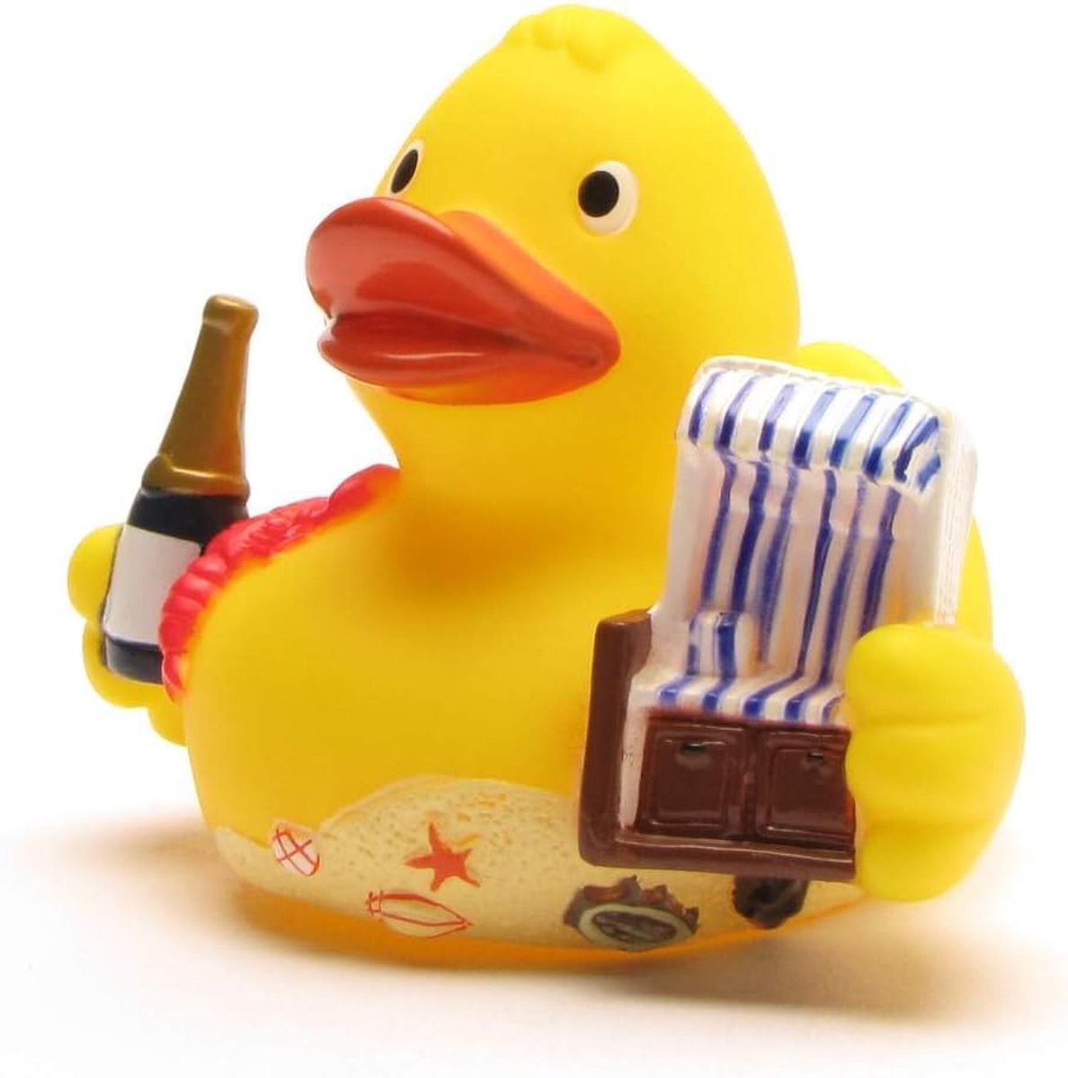 I Badeend City Duck Sylt I Quietscheend Noordzee I L: 8 cm - incl. Piepeend Sleutelhanger in set I Cadeau Zomer I Souvenir