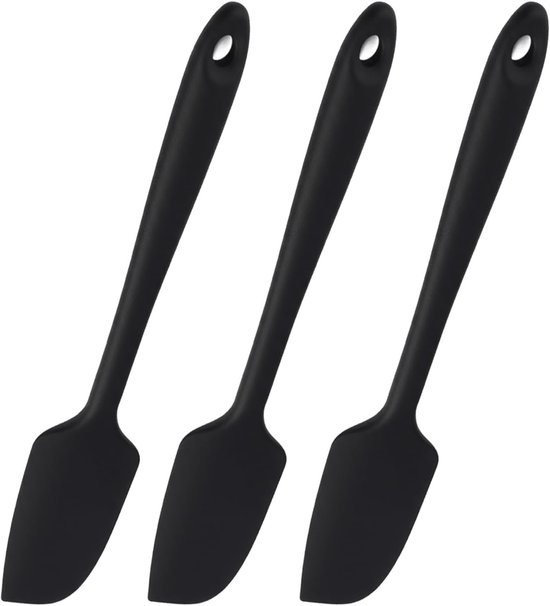 Spatels, 22 cm, kleine siliconen deegschraper hittebestendig tot 315 °C, mini siliconen schraper voor bakken, koken, schrapen, roeren, spatel voor anti-aanbakservies — afbeelding 5