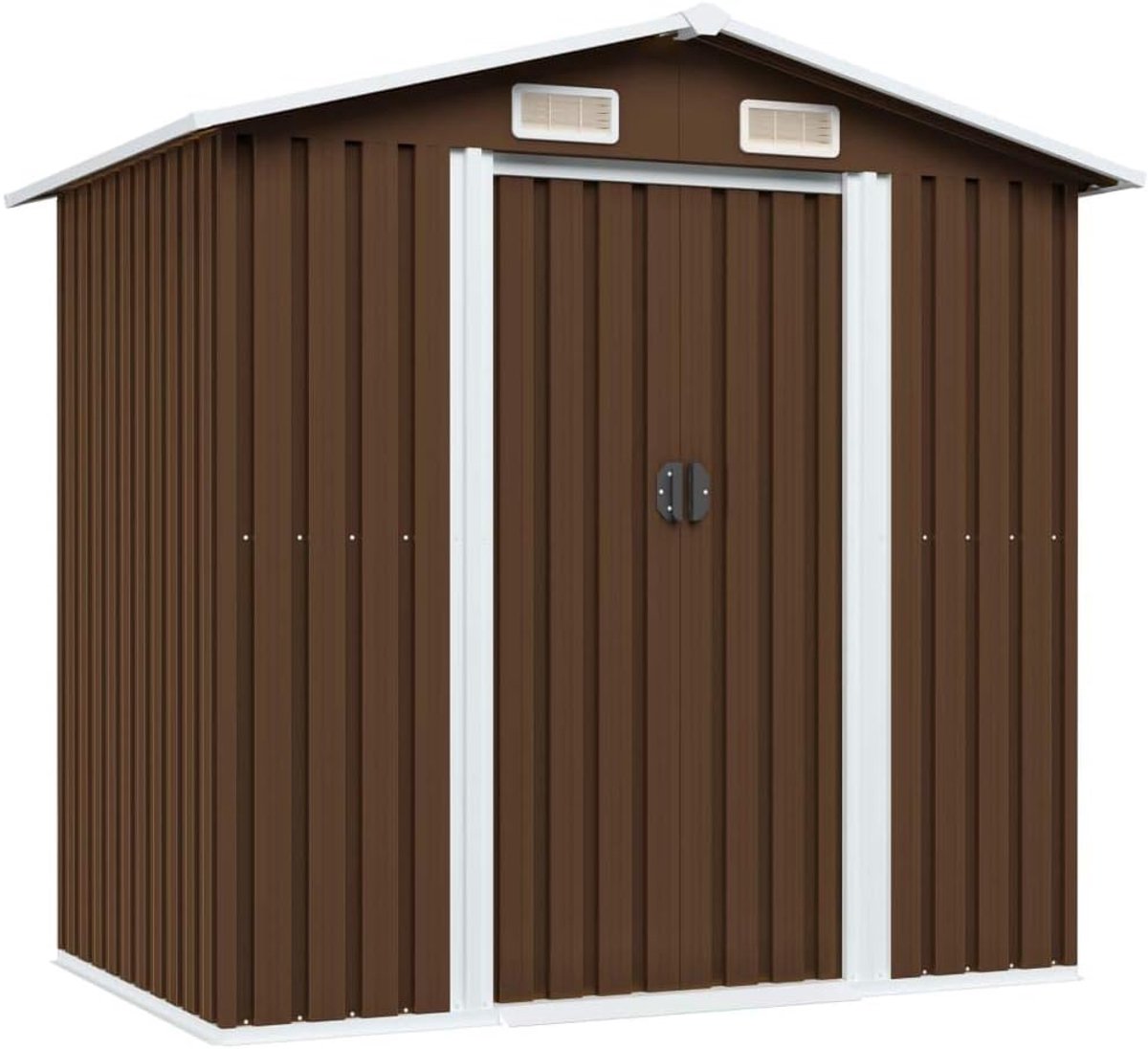 Tuinhuis met deuren van verzinkt staal, tuinhuis voor buiten, van staal, schuur voor apparaten van metaal, tuinhuis voor buiten