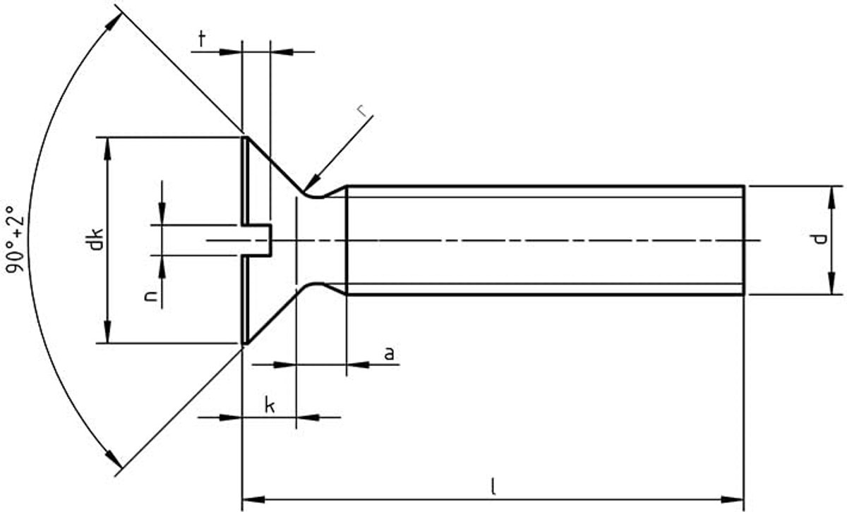 schroeven DIN 963, metrische verzonken schroef met sleuf en volledige schroefdraad, 3,0 x 20 mm, 200 stuks