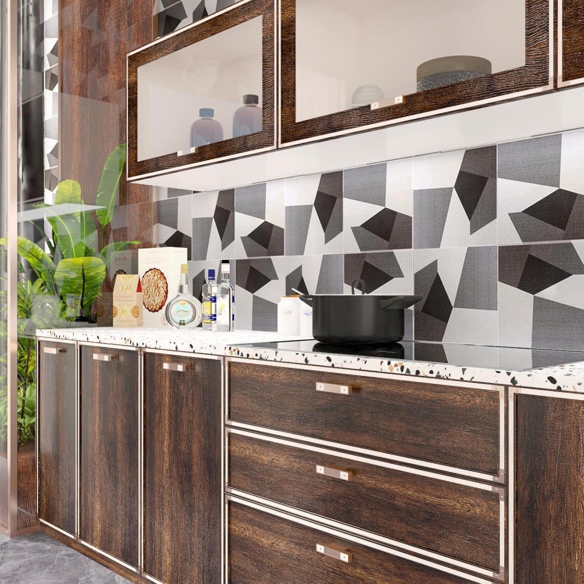 SnelShoppen - Zelfklevende Houtlook Wanddecoratie, 40 x 300 cm, Decoratieve Folie voor Meubels en Keuken, Makkelijk te Installeren, Ideaal voor Renova