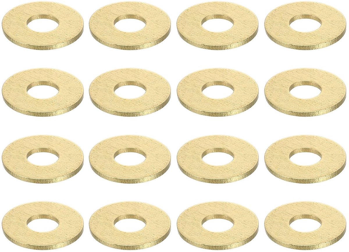 Platte afdichtingen, M5 x 14 x 1 mm messing sluitringen, afdichtingsringen voor schroeven, bouten, machinereparatie, buitenbouw