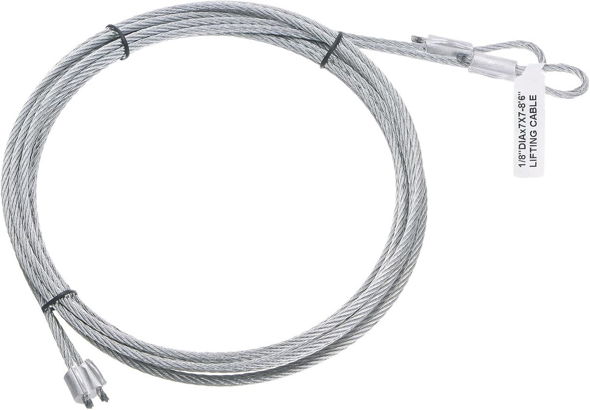 sourcing map 2 stuks 8,6 voet 2 meter garagedeur kabel 3 mm diameter torsieveer draadkabel, verzinkt staal