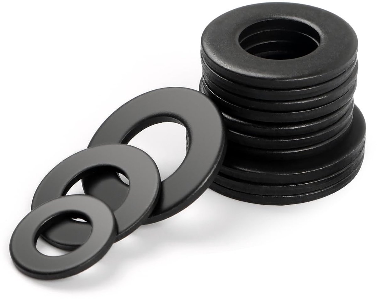 plat, 50 stuks M3 x 7 mm sluitring zwart koolstofstaal sluitringen carrosserieringen, afstandringen, afdichtringen voor schroeven, schroefdraadstangen