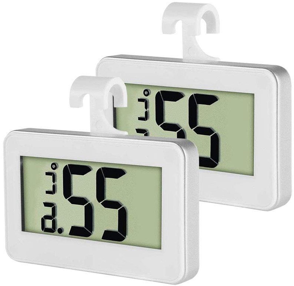Koelkast Thermometer - Vriezer Monitor - Voedselveiligheid Bewaken - Grote Cijfers - 2 stuks - Wit