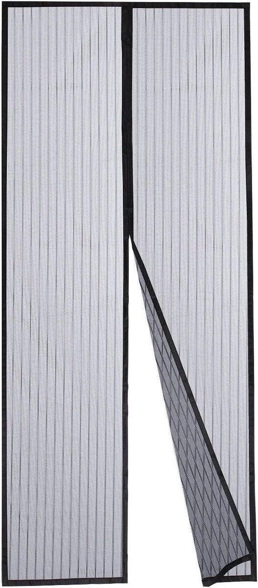 Magnetisch horgaas - ademend deurgordijn - gaasgordijn - magnetische sluiting - houdt de binnenlucht fris - muggenwerend - 100 x 210 cm - zwart