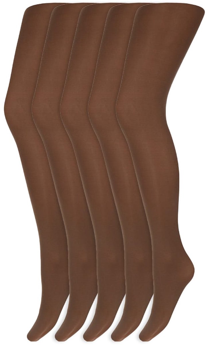 Gekleurde panty’s | Micro | 60 Denier | Merk: Marianne | Maat: S t/m XXL | Kleur: Bruin | 5 Paar