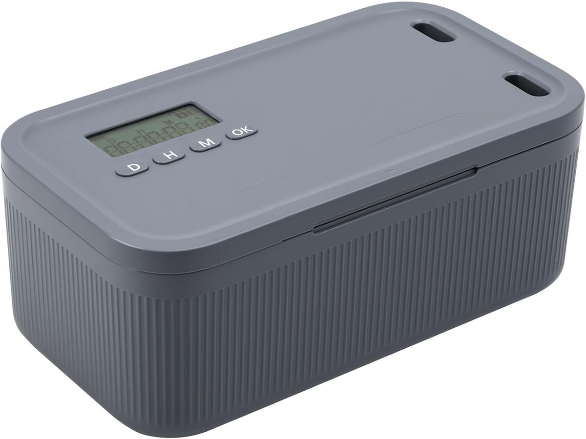 Kleine afsluitbare opbergbox met timer voor medicijnen – opbergbox voor telefoon – voor koelkast, snack – ontkoppelen van telefoons, videogames, media.