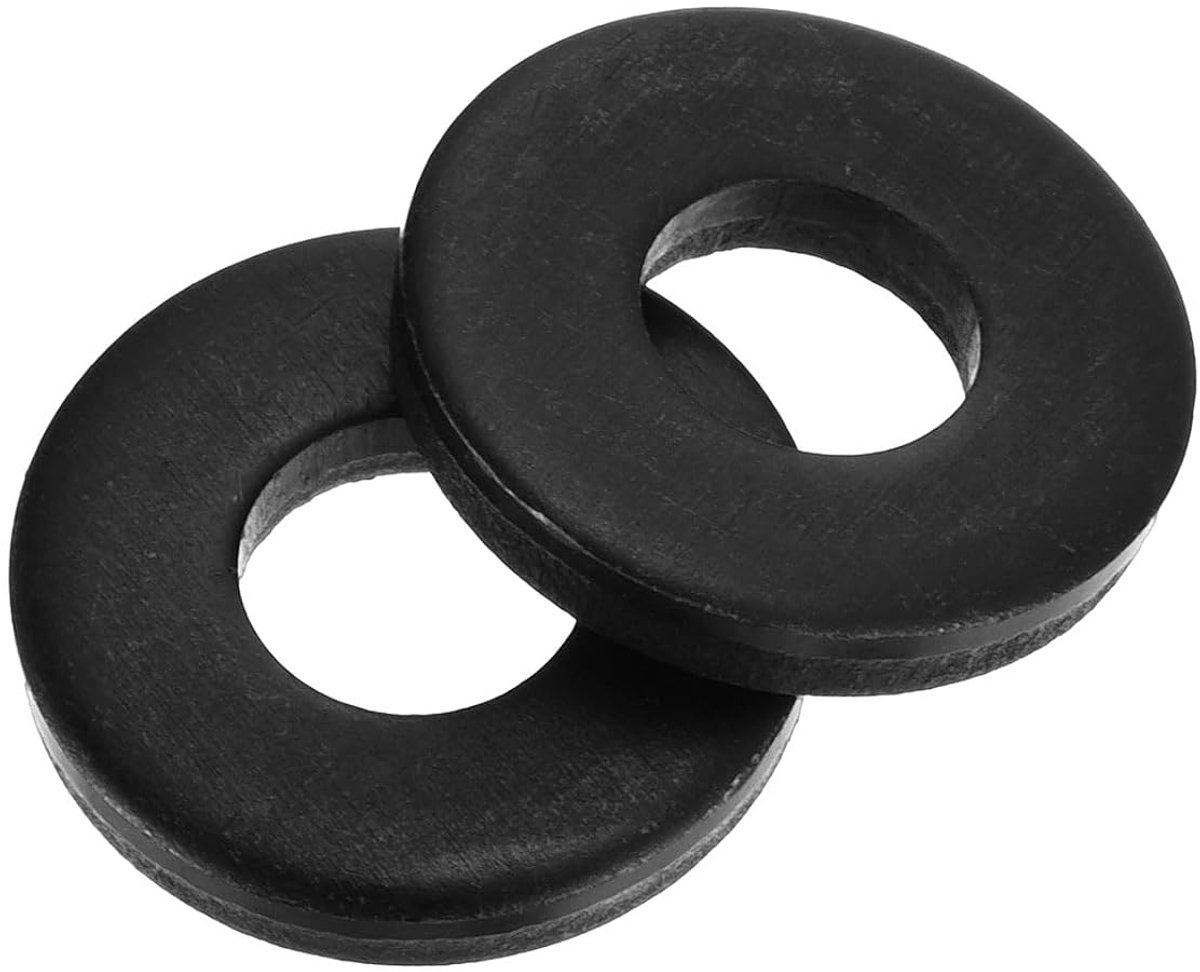 Set van 20 stuks, M10 x 25 x 4 mm, koolstofstaal, sluitringen, zwart geoxideerde platte afdichtingen, sluitringen, set voor schroeven, moeren, schroefdraadstang