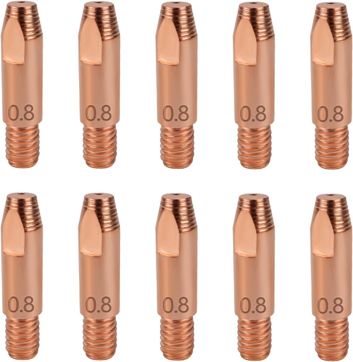 10 stuks lasmondstukken 0 8 mm lasmondstukken m6 | Lasmondstukken, lascontactpunten, voor 24kd Mig/Mag lasapparaat