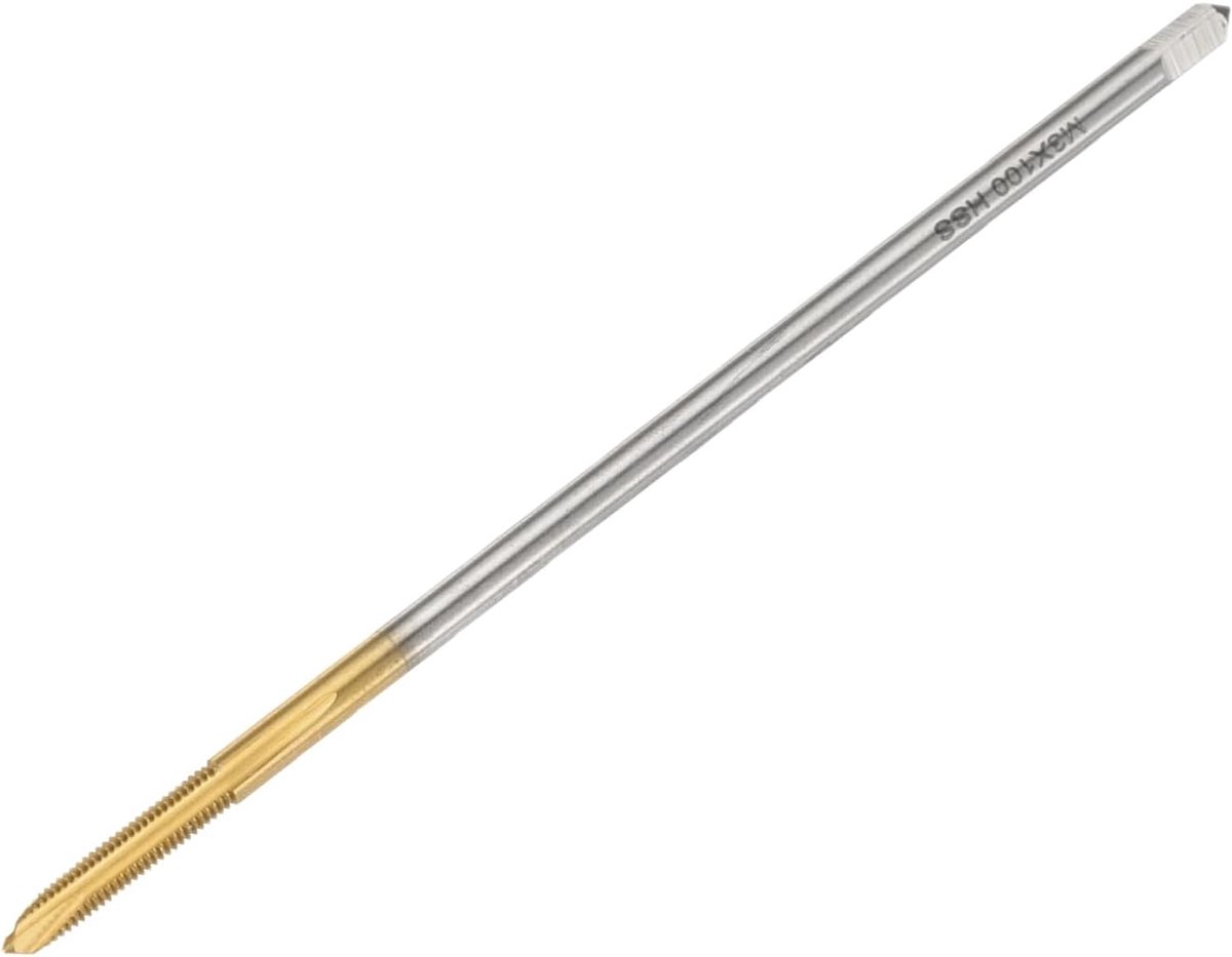 M3 x 0,5 H2 metrische spiraalboor, 100 mm (4 inch) draadsnijgereedschap, titanium gecoat snelstaal 6542 draadsnijgereedschap
