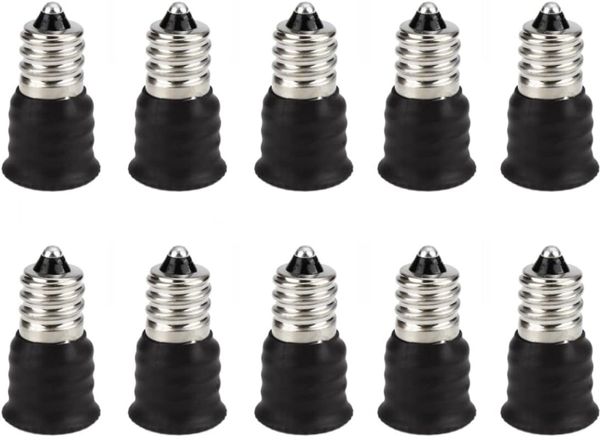 10 stuks E12 adapter E12 naar E14 lampvoet adapter converter, E12 naar E14 lampvoetadapter voor gloeilampen, led, halogeenlampen
