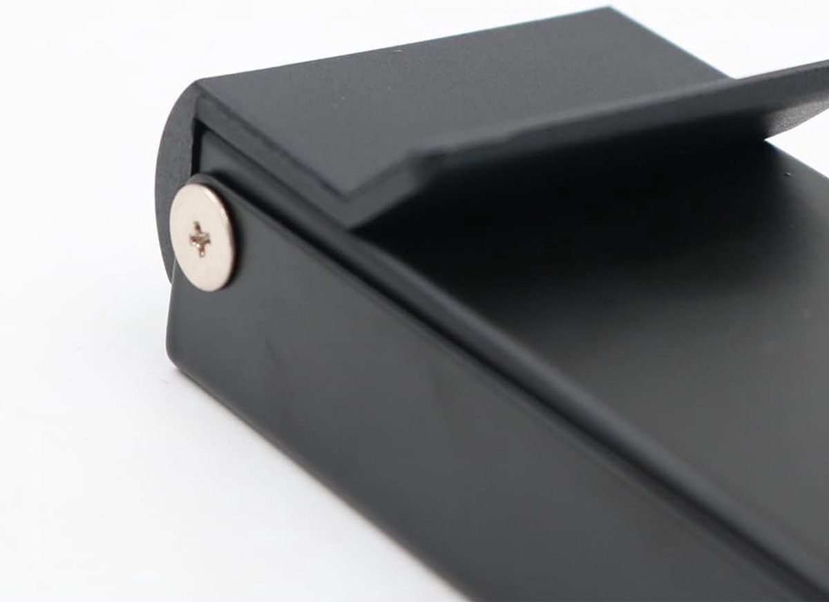 Vouwdeurstopper - Zwart - 26,5 x 4,3 cm - Roestvrijstalen Deurstopper met Antislip Rubberen Kop - Voor Thuisgebruik