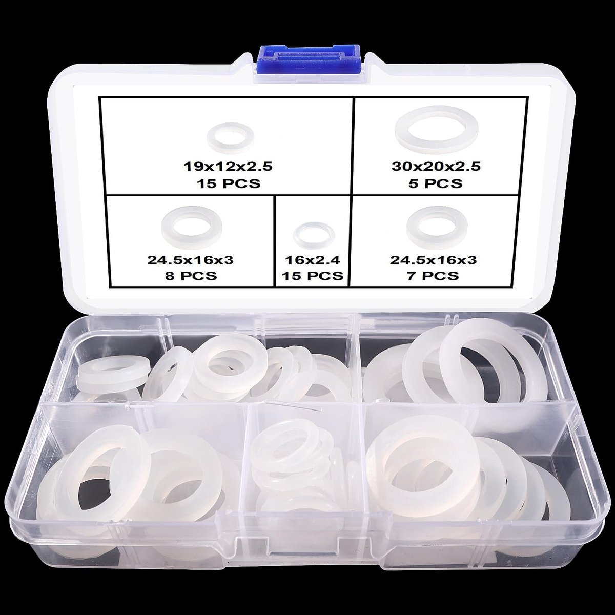 50 Stuks 1/2 3/4 1 Inch Slangringen Set, Siliconen Kraanafdichtingpakkingen, Afdichting O-Ringpakking, Doucheslang Siliconen Sluitringen, voor Waterkraan Douche Tuinslangconnector