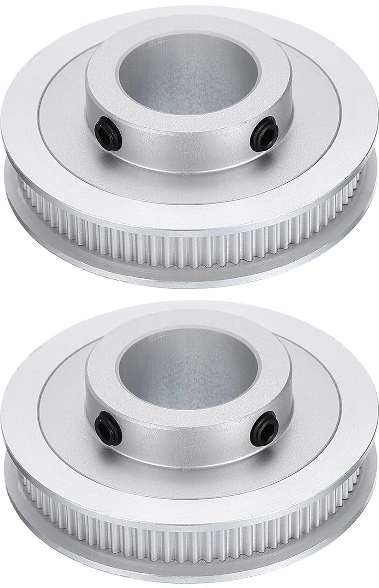 2 stuks GT-2 riemschijf synchroon wiel 80 tanden 20 mm boring geschikt voor 6 mm brede riemen aluminiumlegering tandriemschijf voor 3D-printer CNC-machine